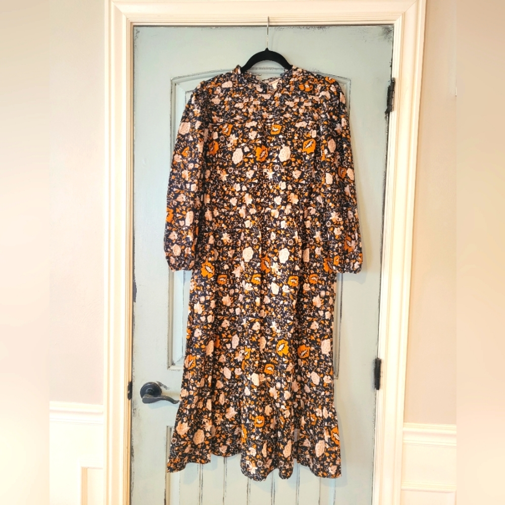 Midi Length Vintage Floral Dress